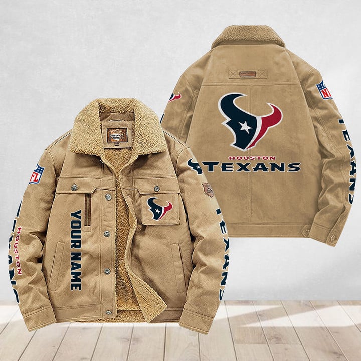 LIMITED EDITION - NEW CUSTOMIZED NFL15 HTT HOUSTON TEXANS FLEECE JACKET