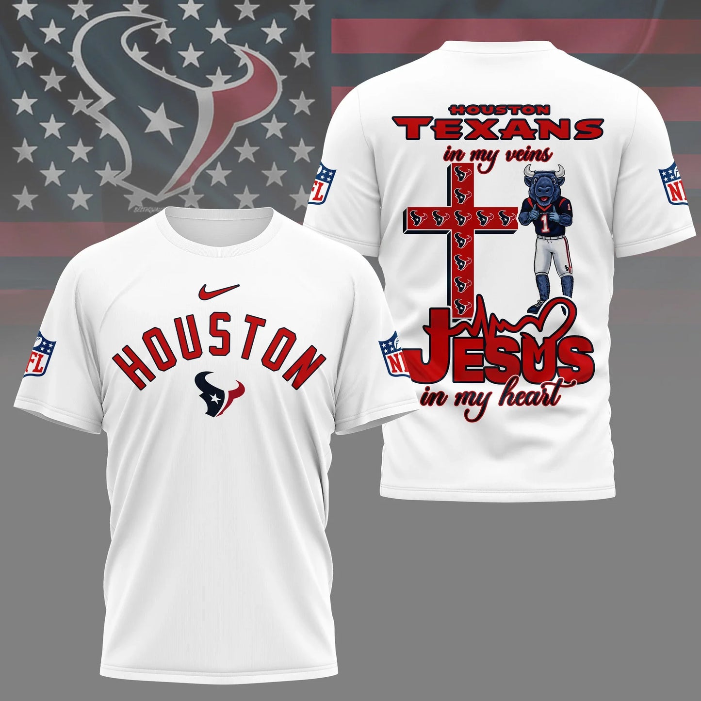 LIMITED EDITION - NEW CUSTOMIZED NFL15 HTT HOUSTON TEXANS T-SHIRT | MULTIPLE COLORS AVAILABLE