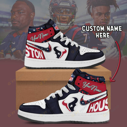 LIMITED EDITION - NEW CUSTOMIZED NFL15 HTT HOUSTON TEXANS AIR JORDAN 1