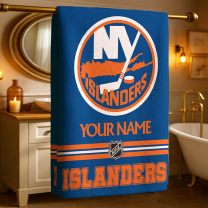 LIMITED EDITION - NEW CUSTOMIZED NHL25 NYI NEW YORK ISLANDERS BEACH & BATH TOWEL