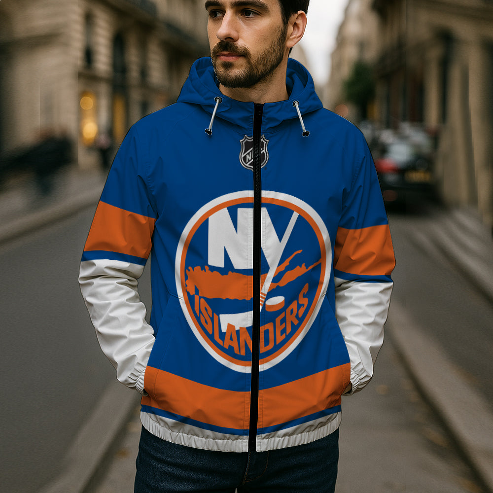 LIMITED EDITION - NEW CUSTOMIZED NHL25 NYI NEW YORK ISLANDERS WINDBREAKER JERSEY JACKET
