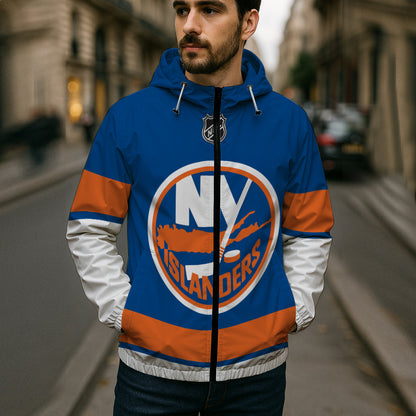 LIMITED EDITION - NEW CUSTOMIZED NHL25 NYI NEW YORK ISLANDERS WINDBREAKER JERSEY JACKET