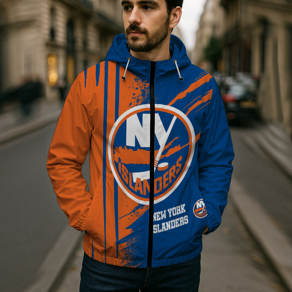 LIMITED EDITION - NEW CUSTOMIZED NHL25 NYI NEW YORK ISLANDERS WINDBREAKER JACKET