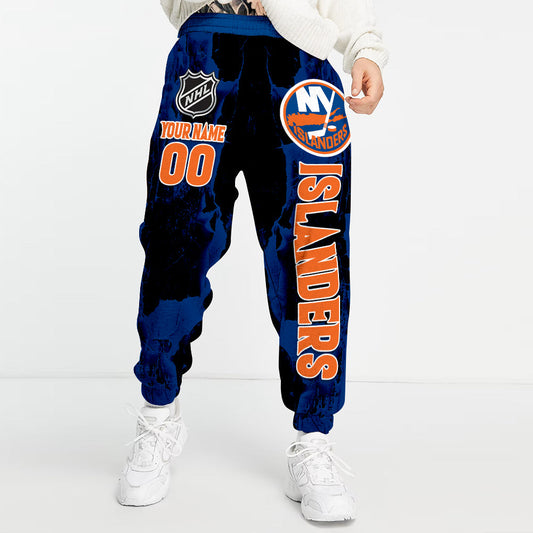 LIMITED EDITION - NEW CUSTOMIZED NHL25 NYI NEW YORK ISLANDERS LONG PANTS