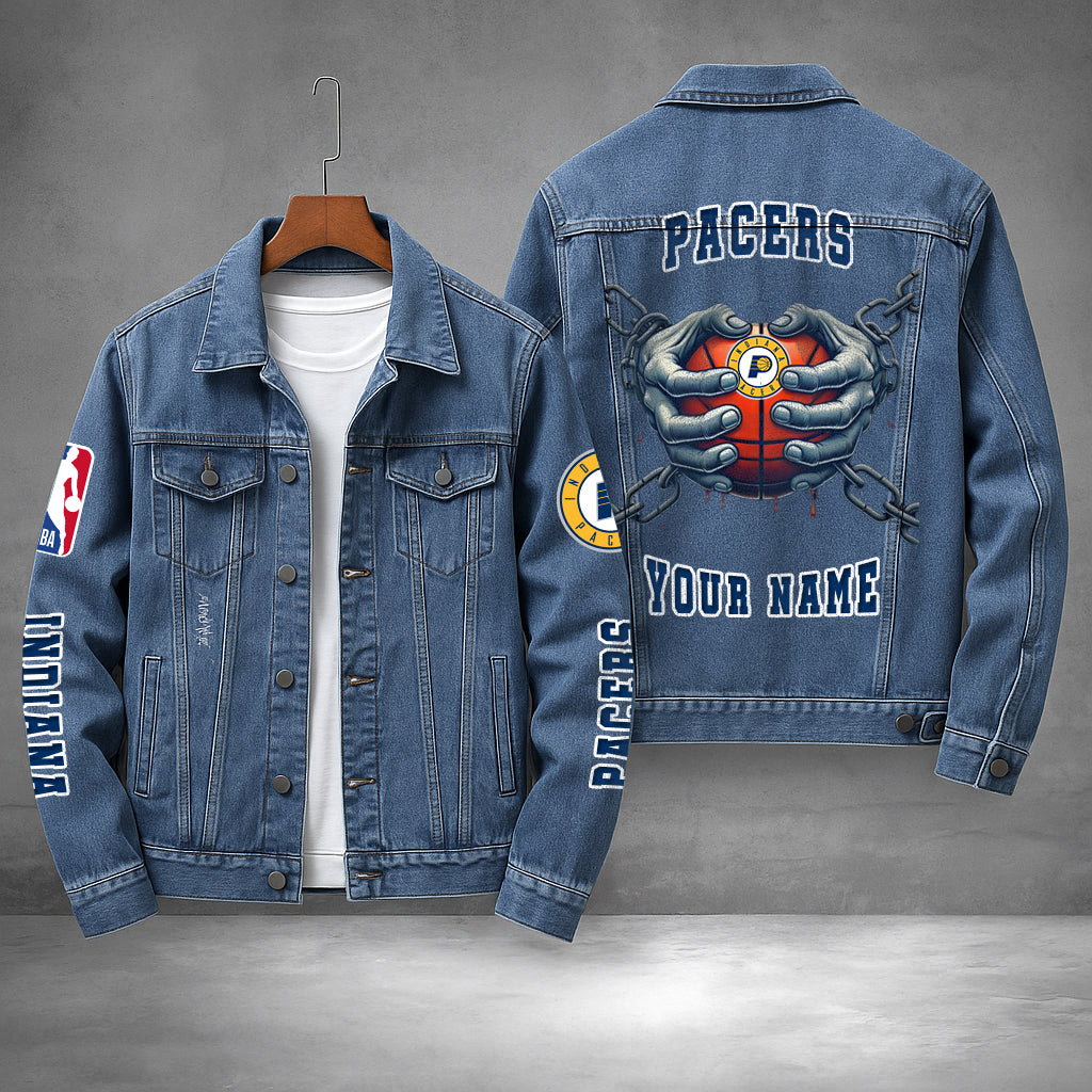 LIMITED EDITION - NEW CUSTOMIZED NBA06 IP INDIANA PACERS DENIM JACKET