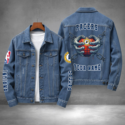 LIMITED EDITION - NEW CUSTOMIZED NBA06 IP INDIANA PACERS DENIM JACKET
