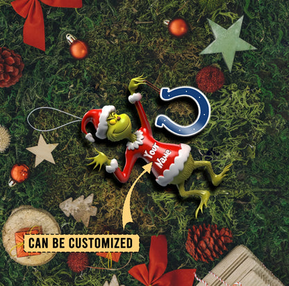 LIMITED EDITION - NEW CUSTOMIZED NFL17 IDC INDIANAPOLIS COLTS THE GRINCH ACRYLIC ORNAMENT