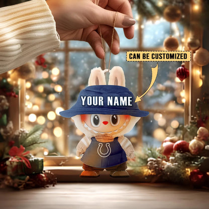 LIMITED EDITION - NEW CUSTOMIZED NFL17 IDC INDIANAPOLIS COLTS LABUBU CHRISTMAS ACRYLIC ORNAMENT