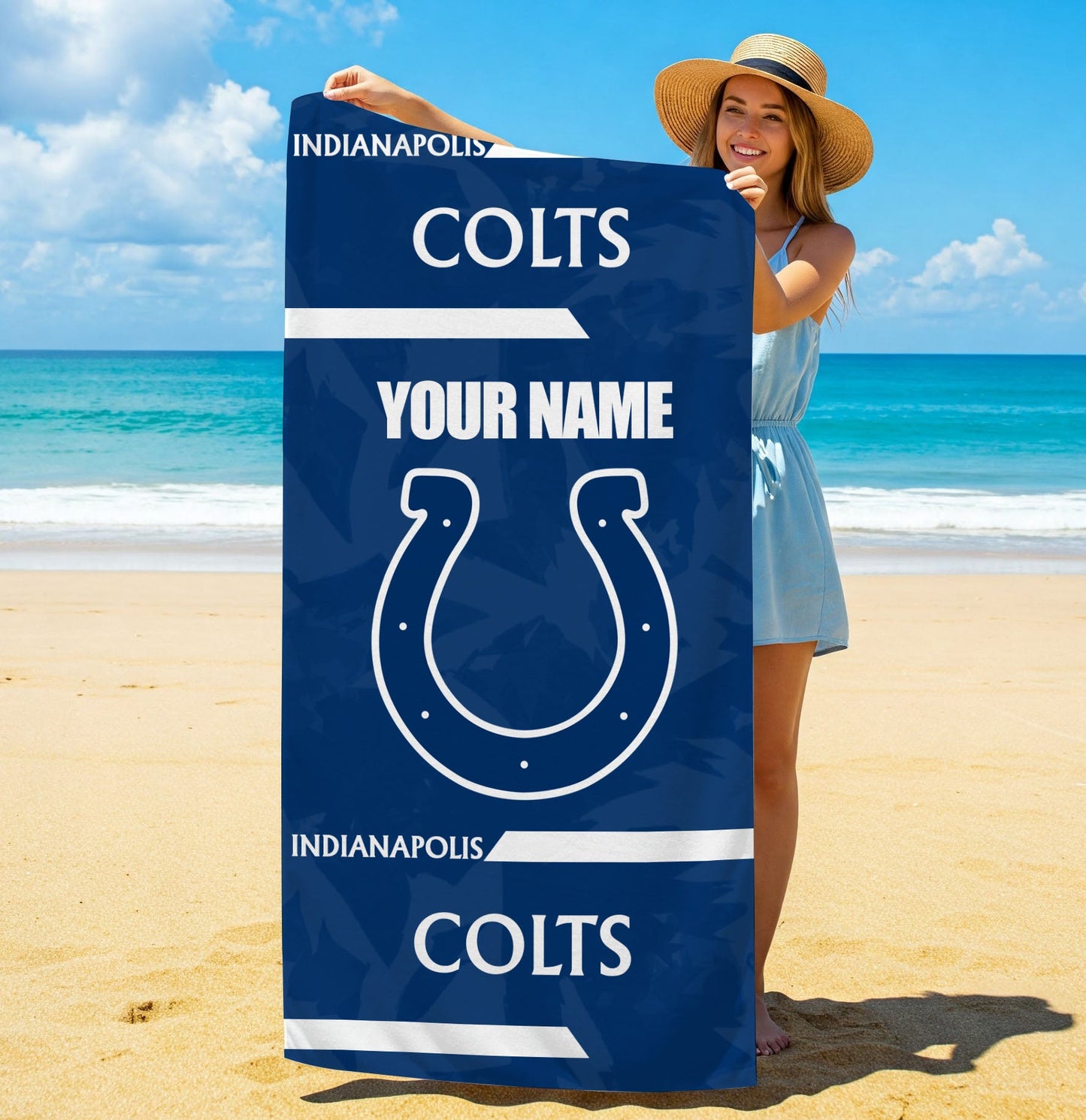 LIMITED EDITION - NEW CUSTOMIZED NFL17 IDC INDIANAPOLIS COLTS BEACH & BATH TOWEL