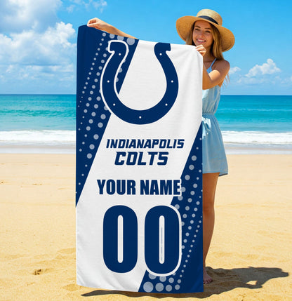 LIMITED EDITION - NEW CUSTOMIZED NFL17 IDC INDIANAPOLIS COLTS BEACH & BATH TOWEL