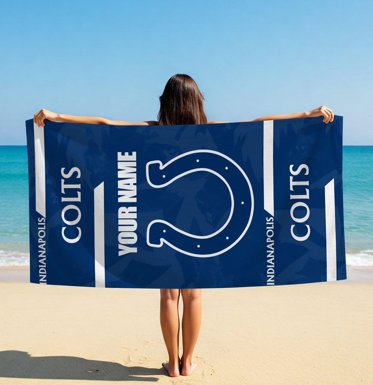 LIMITED EDITION - NEW CUSTOMIZED NFL17 IDC INDIANAPOLIS COLTS BEACH & BATH TOWEL