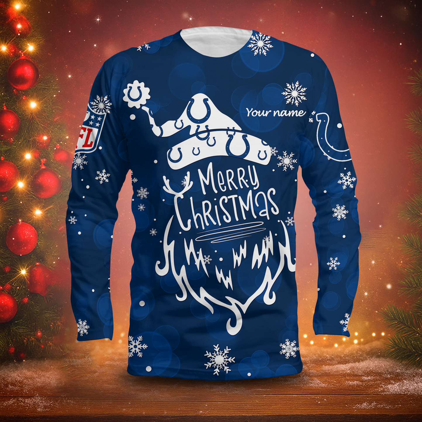 LIMITED EDITION - NEW CUSTOMIZED NFL17 IDC INDIANAPOLIS COLTS LONG SLEEVED T-SHIRT