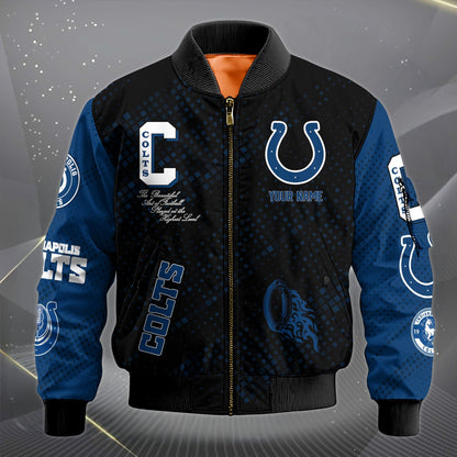 LIMITED EDITION - NEW CUSTOMIZED NFL17 IDC INDIANAPOLIS COLTS SATIN VARSITY JACKET & LONG PANTS