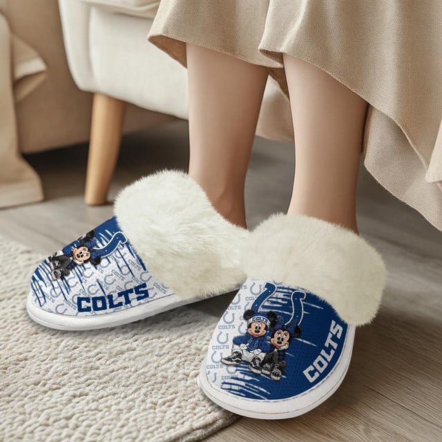 LIMITED EDITION - NEW CUSTOMIZED NFL17 IDC INDIANAPOLIS COLTS COTTON SLIPPERS