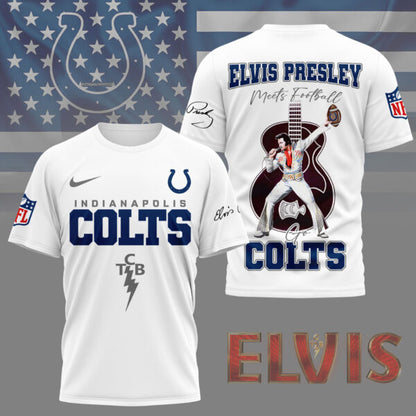 LIMITED EDITION - NEW CUSTOMIZED NFL17 IDC INDIANAPOLIS COLTS X ELVIS PRESLEY FAN 3D SHIRT
