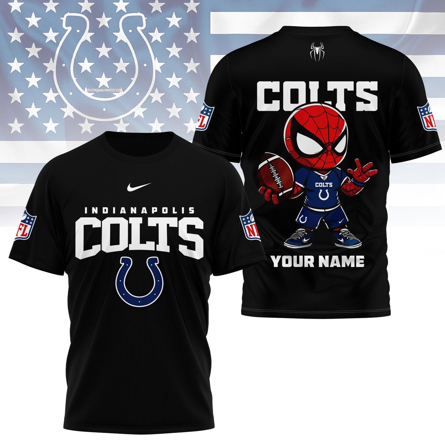 LIMITED EDITION - NEW CUSTOMIZED NFL17 IDC INDIANAPOLIS COLTS SPIDER HERO 3D SHIRT