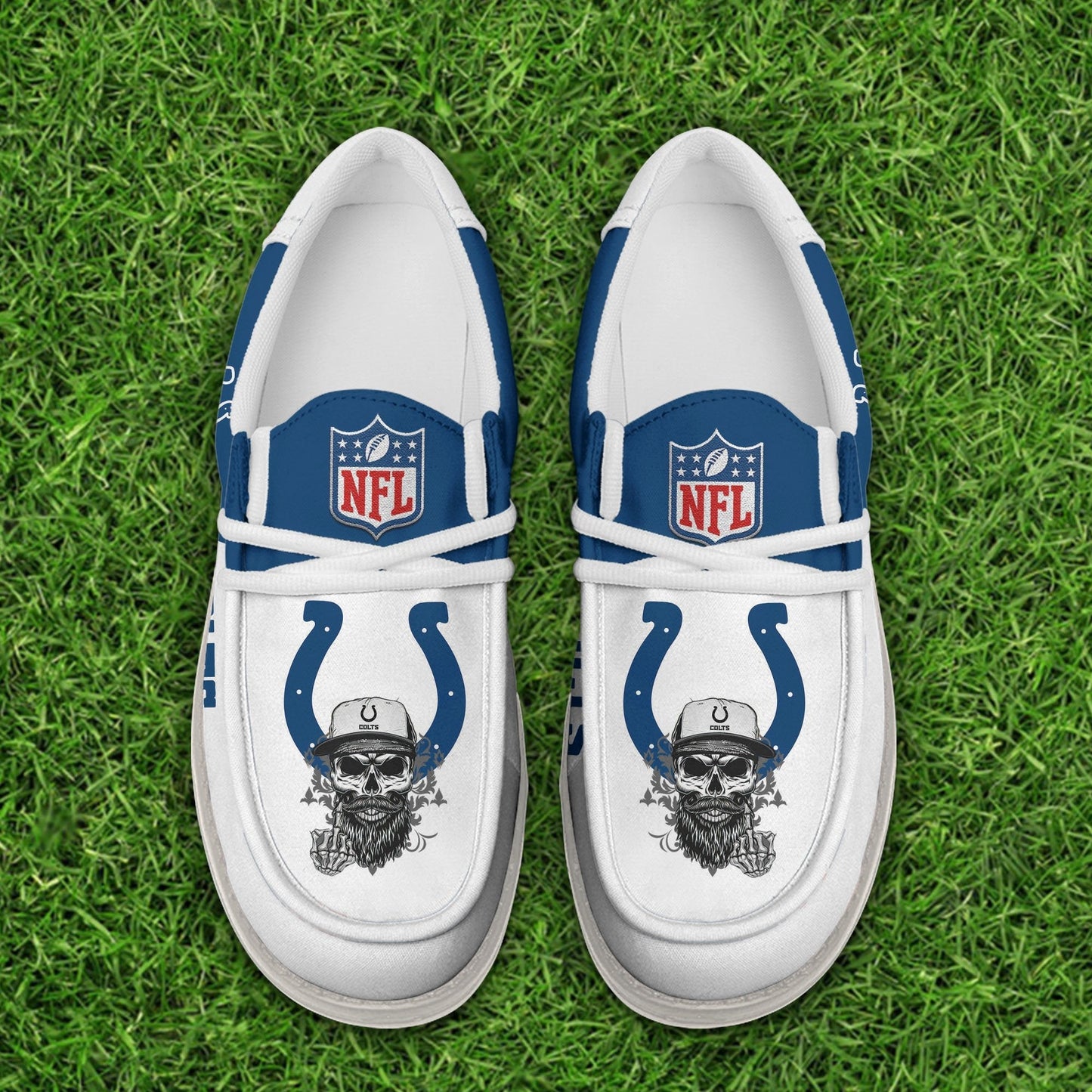 LIMITED EDITION - NEW CUSTOMIZED NFL17 IDC INDIANAPOLIS COLTS LOAFER SHOES