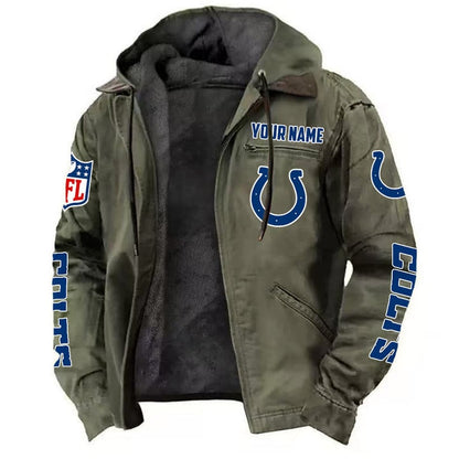 LIMITED EDITION - NEW CUSTOMIZED NFL17 IDC INDIANAPOLIS COLTS HOODED CARDIGAN JACKET