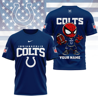 LIMITED EDITION - NEW CUSTOMIZED NFL17 IDC INDIANAPOLIS COLTS SPIDER HERO 3D SHIRT