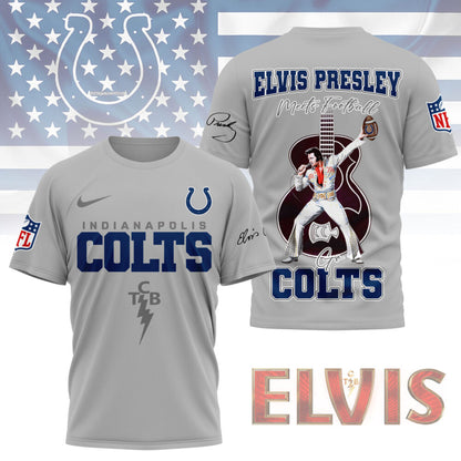 LIMITED EDITION - NEW CUSTOMIZED NFL17 IDC INDIANAPOLIS COLTS X ELVIS PRESLEY FAN 3D SHIRT