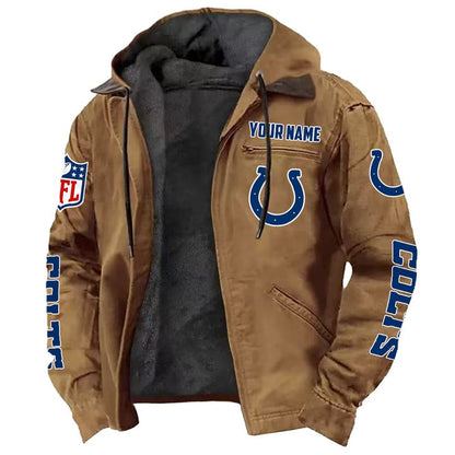 LIMITED EDITION - NEW CUSTOMIZED NFL17 IDC INDIANAPOLIS COLTS HOODED CARDIGAN JACKET