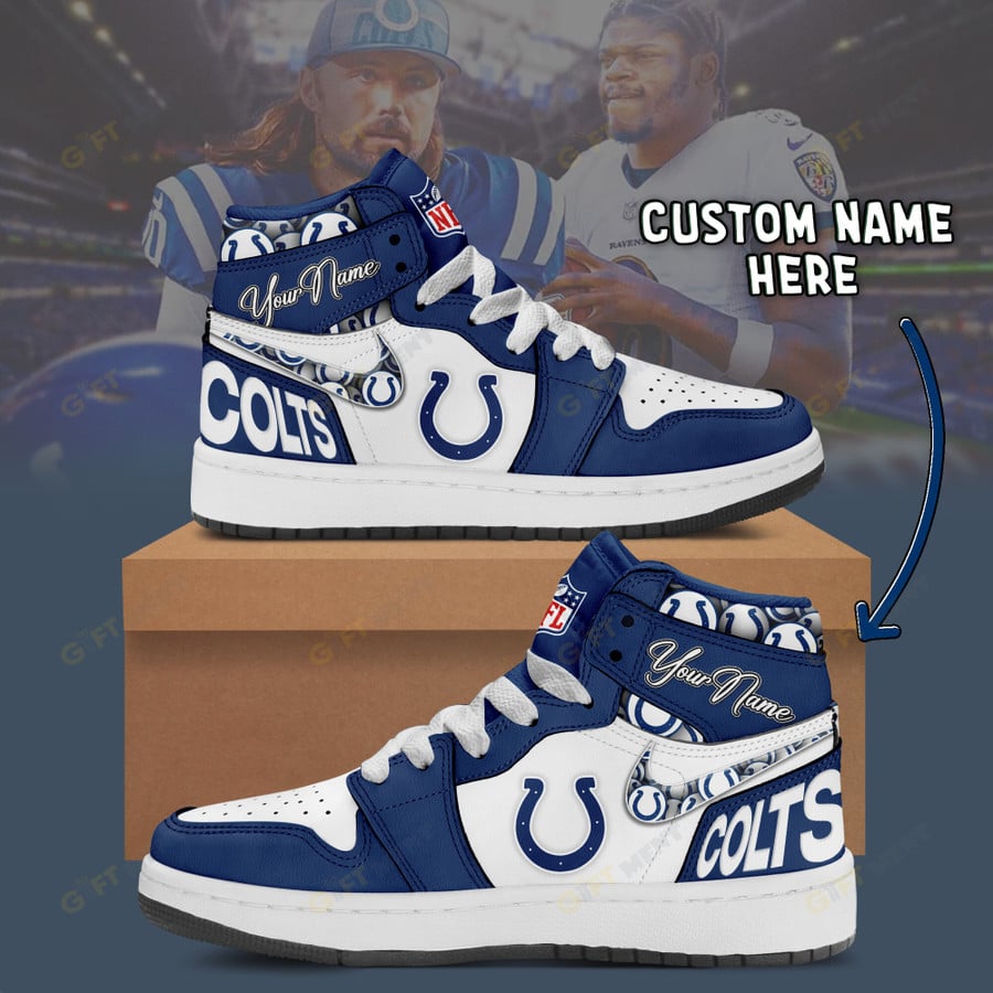 LIMITED EDITION - NEW CUSTOMIZED NFL17 IDC INDIANAPOLIS COLTS AIR JORDAN 1
