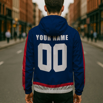 LIMITED EDITION - NEW CUSTOMIZED NHL18 CBJ COLUMBUS BLUE JACKETS WINDBREAKER JERSEY JACKET