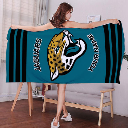 LIMITED EDITION - NEW CUSTOMIZED NFL30 JSJ JACKSONVILLE JAGUARS BEACH & BATH TOWEL