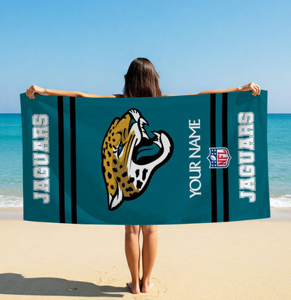 LIMITED EDITION - NEW CUSTOMIZED NFL30 JSJ JACKSONVILLE JAGUARS BEACH & BATH TOWEL (KIDS & ADULTS)