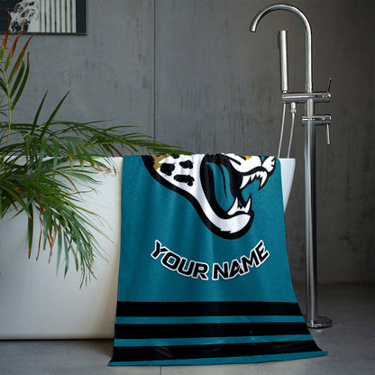 LIMITED EDITION - NEW CUSTOMIZED NFL30 JSJ JACKSONVILLE JAGUARS BEACH & BATH TOWEL