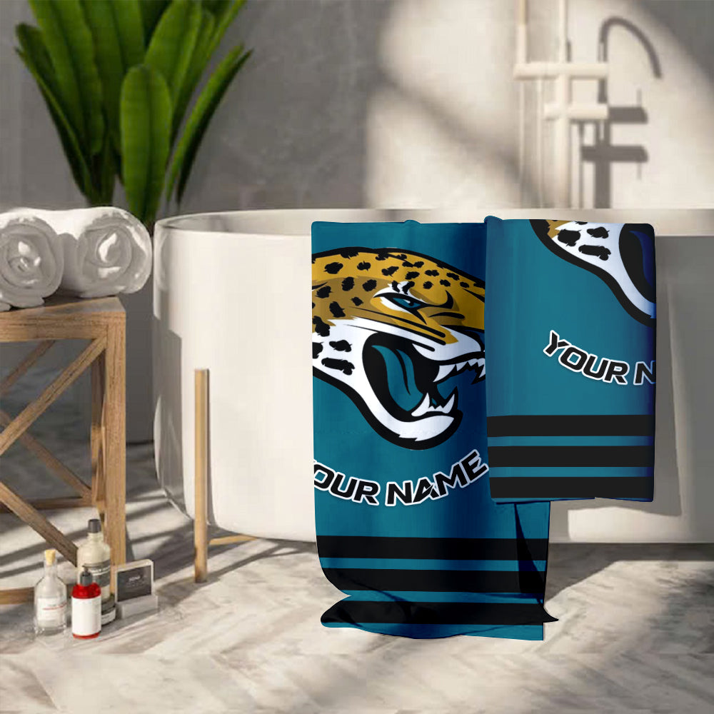 LIMITED EDITION - NEW CUSTOMIZED NFL30 JSJ JACKSONVILLE JAGUARS BEACH & BATH TOWEL