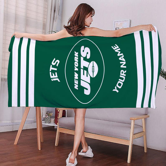 LIMITED EDITION - NEW CUSTOMIZED NFL25 NYJ NEW YORK JETS BEACH & BATH TOWEL