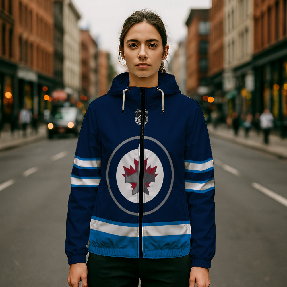 LIMITED EDITION - NEW CUSTOMIZED NHL21 WPJ WINNIPEG JETS WINDBREAKER JACKET