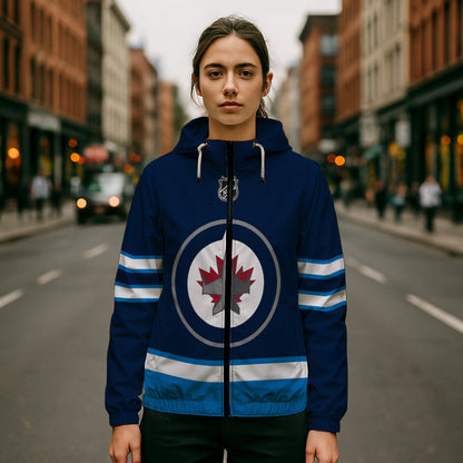 LIMITED EDITION - NEW CUSTOMIZED NHL21 WPJ WINNIPEG JETS WINDBREAKER JACKET