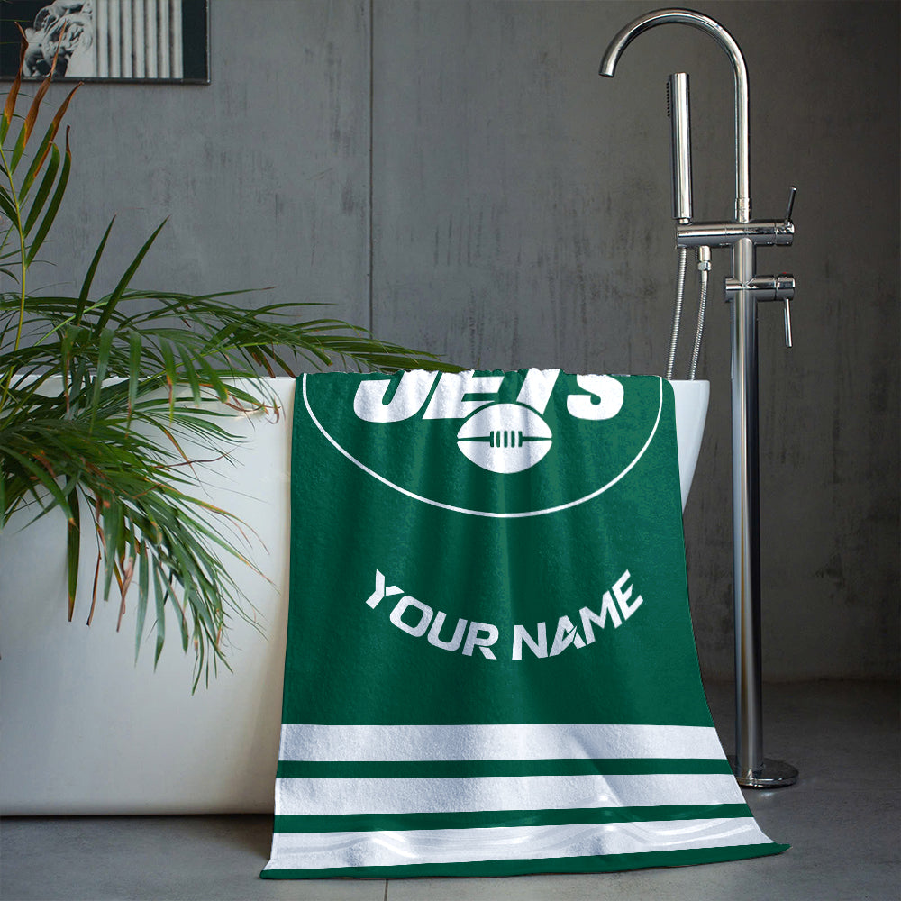 LIMITED EDITION - NEW CUSTOMIZED NFL25 NYJ NEW YORK JETS BEACH & BATH TOWEL