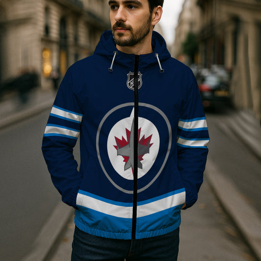 LIMITED EDITION - NEW CUSTOMIZED NHL21 WPJ WINNIPEG JETS WINDBREAKER JACKET