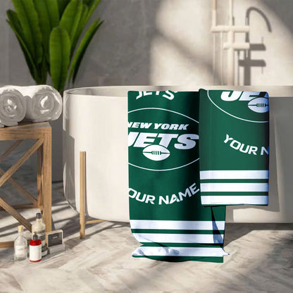 LIMITED EDITION - NEW CUSTOMIZED NFL25 NYJ NEW YORK JETS BEACH & BATH TOWEL