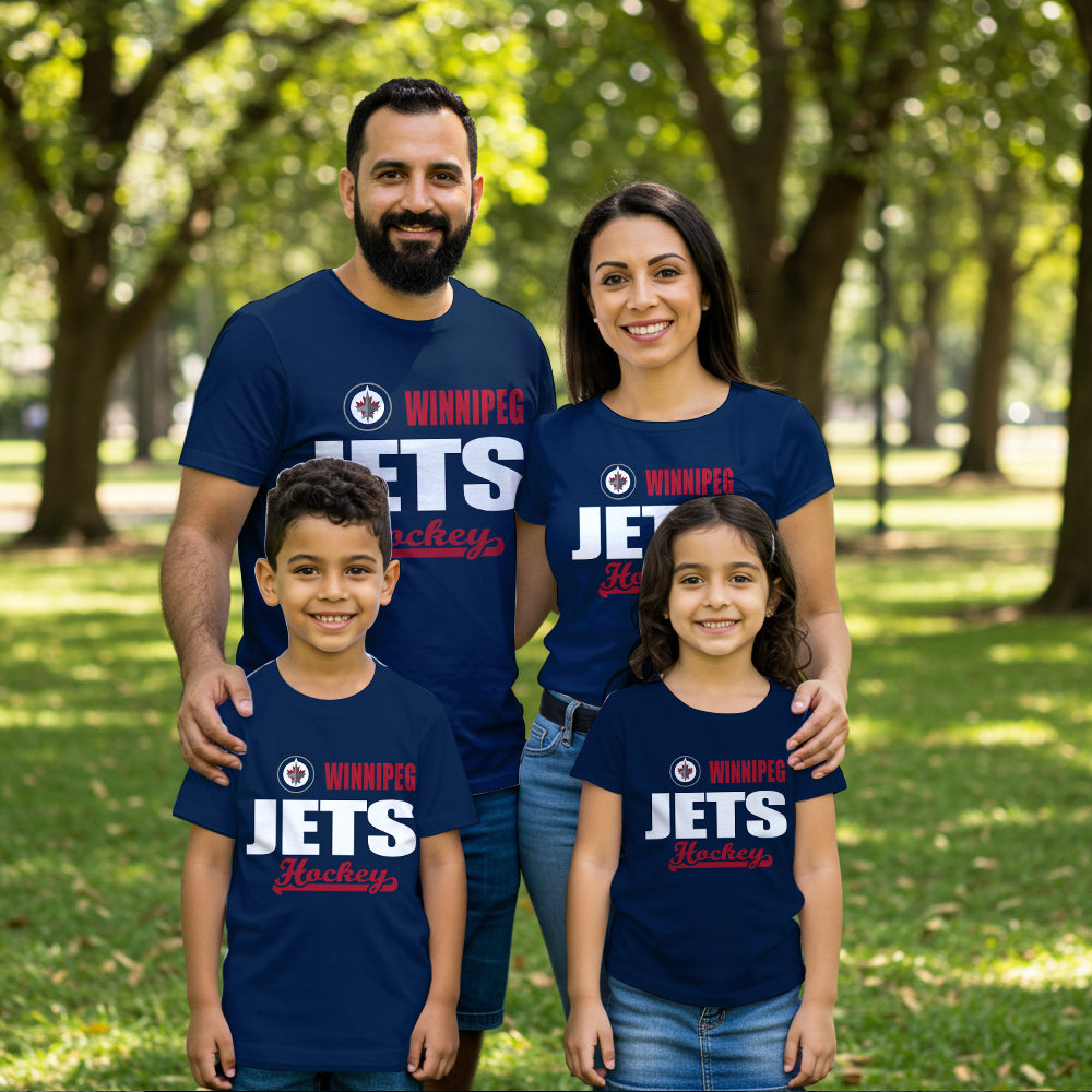 LIMITED EDITION - NEW CUSTOMIZED NHL21 WPJ WINNIPEG JETS T-SHIRT FOR FAMILY (ADULTS & KIDS)