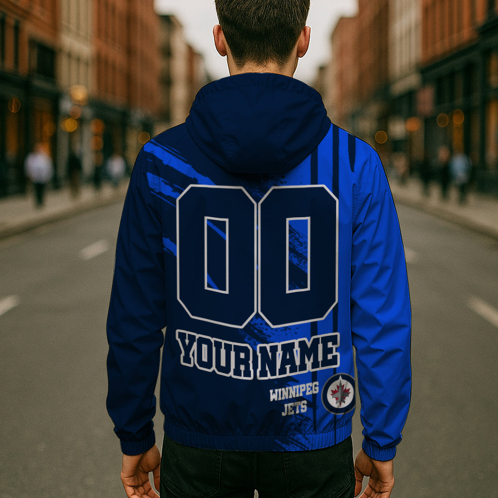 LIMITED EDITION - NEW CUSTOMIZED NHL21 WPJ WINNIPEG JETS WINDBREAKER JACKET