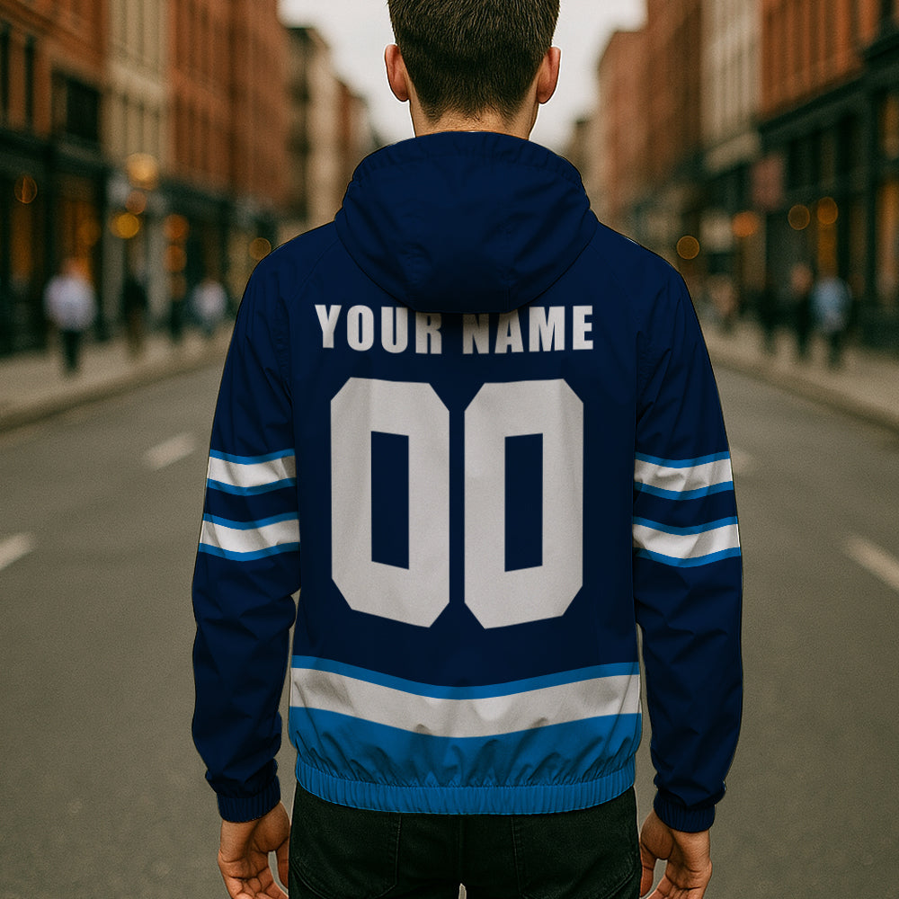 LIMITED EDITION - NEW CUSTOMIZED NHL21 WPJ WINNIPEG JETS WINDBREAKER JACKET