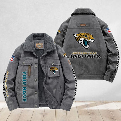 LIMITED EDITION - NEW CUSTOMIZED NFL30 JSJ JACKSONVILLE JAGUARS FLEECE JACKET
