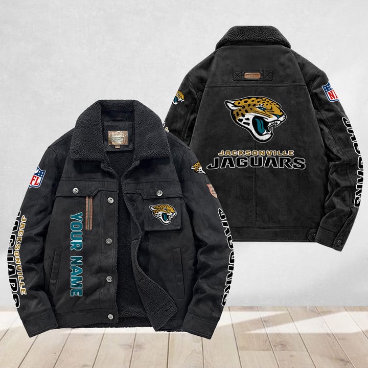 LIMITED EDITION - NEW CUSTOMIZED NFL30 JSJ JACKSONVILLE JAGUARS FLEECE JACKET