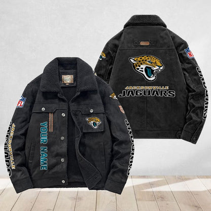LIMITED EDITION - NEW CUSTOMIZED NFL30 JSJ JACKSONVILLE JAGUARS FLEECE JACKET