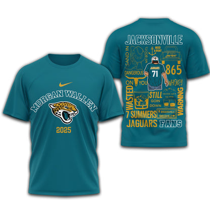LIMITED EDITION - NEW CUSTOMIZED NFL30 JSJ JACKSONVILLE JAGUARS T-SHIRT | MULTIPLE COLORS AVAILABLE