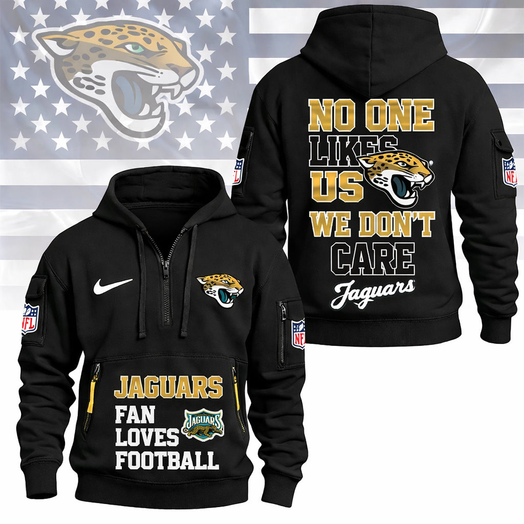 LIMITED EDITION - NEW CUSTOMIZED NFL30 JSJ JACKSONVILLE JAGUARS QUARTER ZIP HOODIE