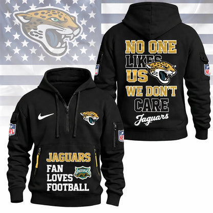 LIMITED EDITION - NEW CUSTOMIZED NFL30 JSJ JACKSONVILLE JAGUARS QUARTER ZIP HOODIE