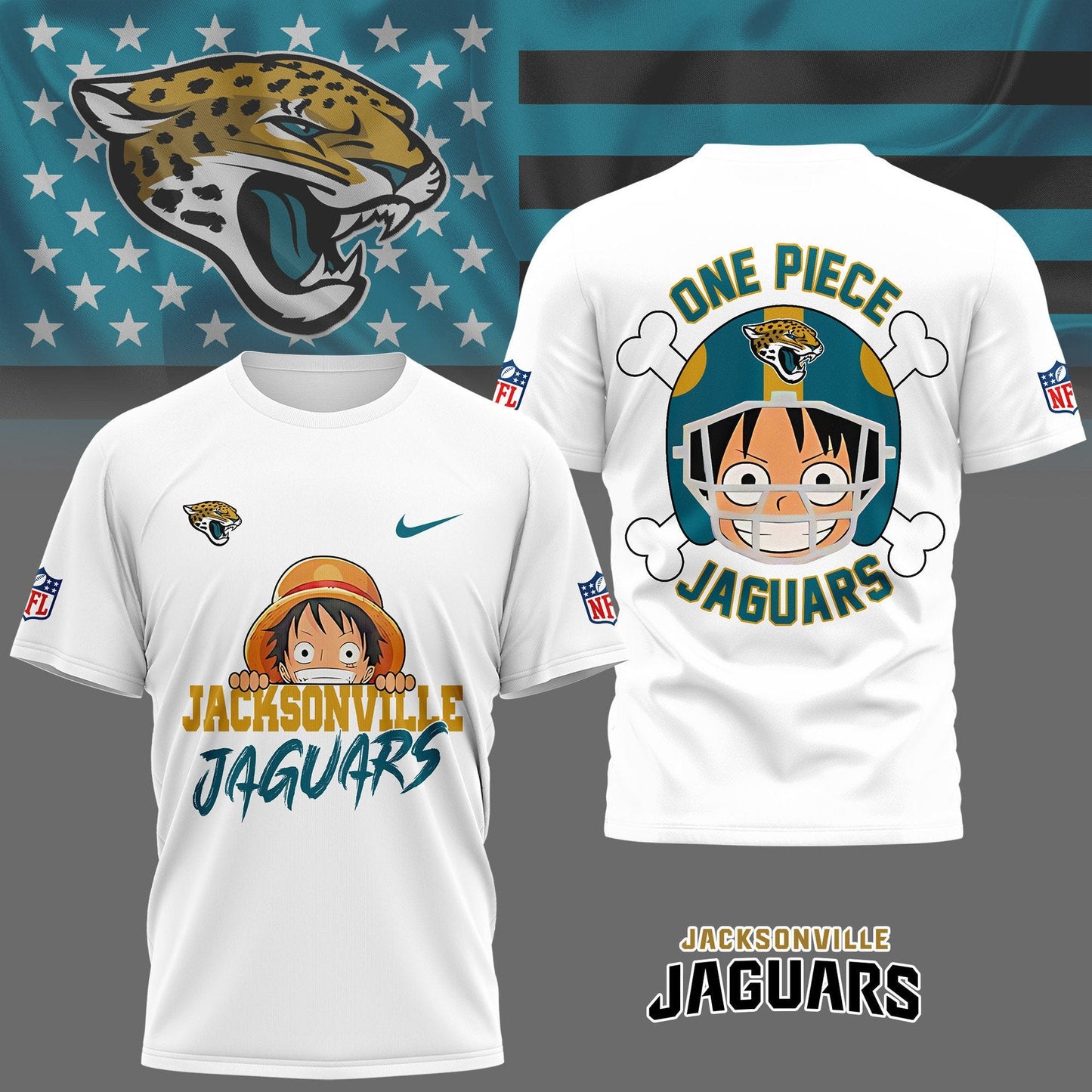 LIMITED EDITION - NEW CUSTOMIZED NFL30 JSJ JACKSONVILLE JAGUARS ONE PIECE FAN 3D SHIRT