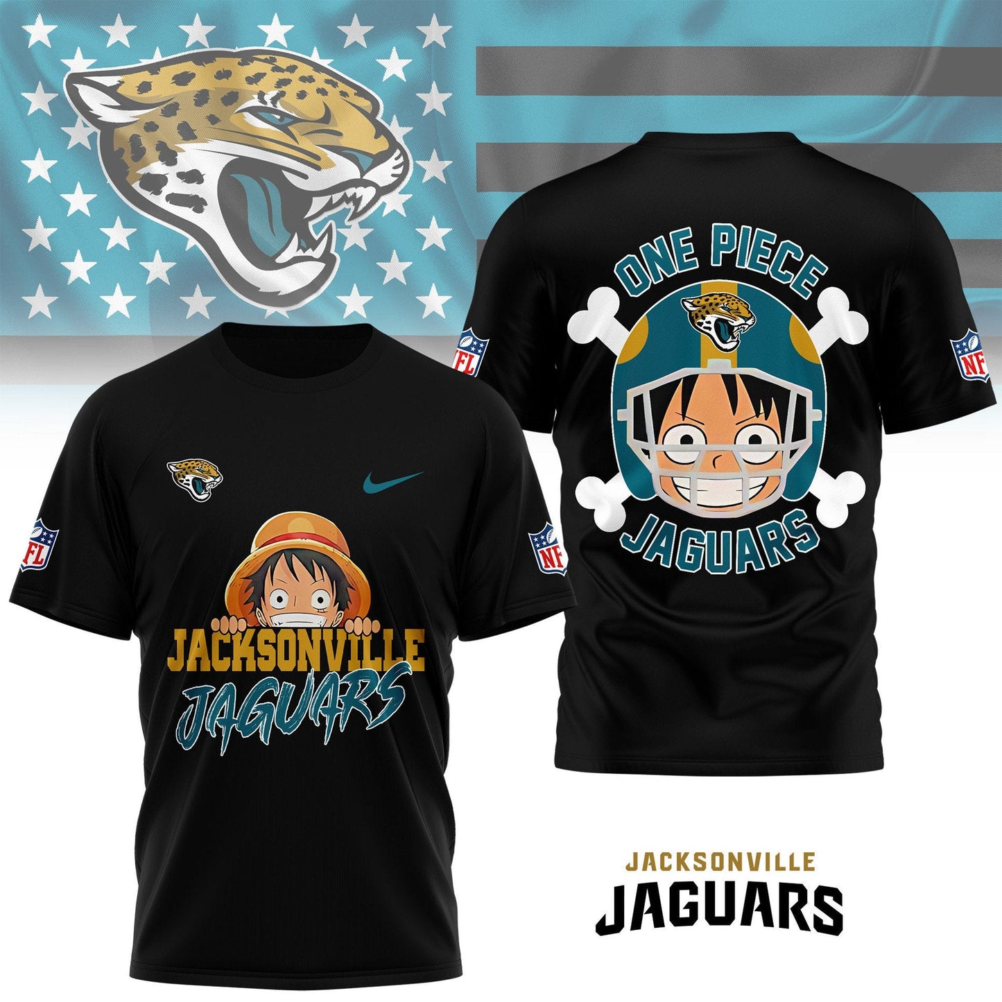 LIMITED EDITION - NEW CUSTOMIZED NFL30 JSJ JACKSONVILLE JAGUARS ONE PIECE FAN 3D SHIRT