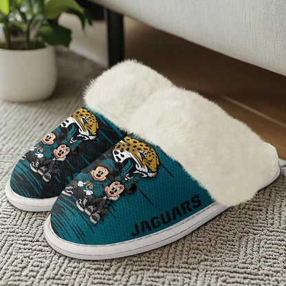 LIMITED EDITION - NEW CUSTOMIZED NFL30 JSJ JACKSONVILLE JAGUARS COTTON SLIPPERS