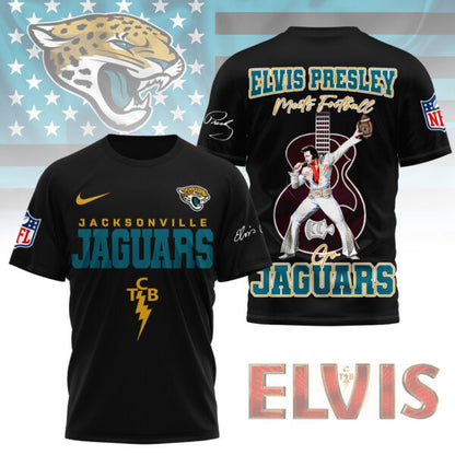 LIMITED EDITION - NEW CUSTOMIZED NFL30 JSJ JACKSONVILLE JAGUARS X ELVIS PRESLEY FAN 3D SHIRT